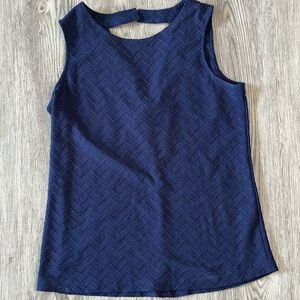 Jules & Leopold Dark Blue Chevron Tank Top